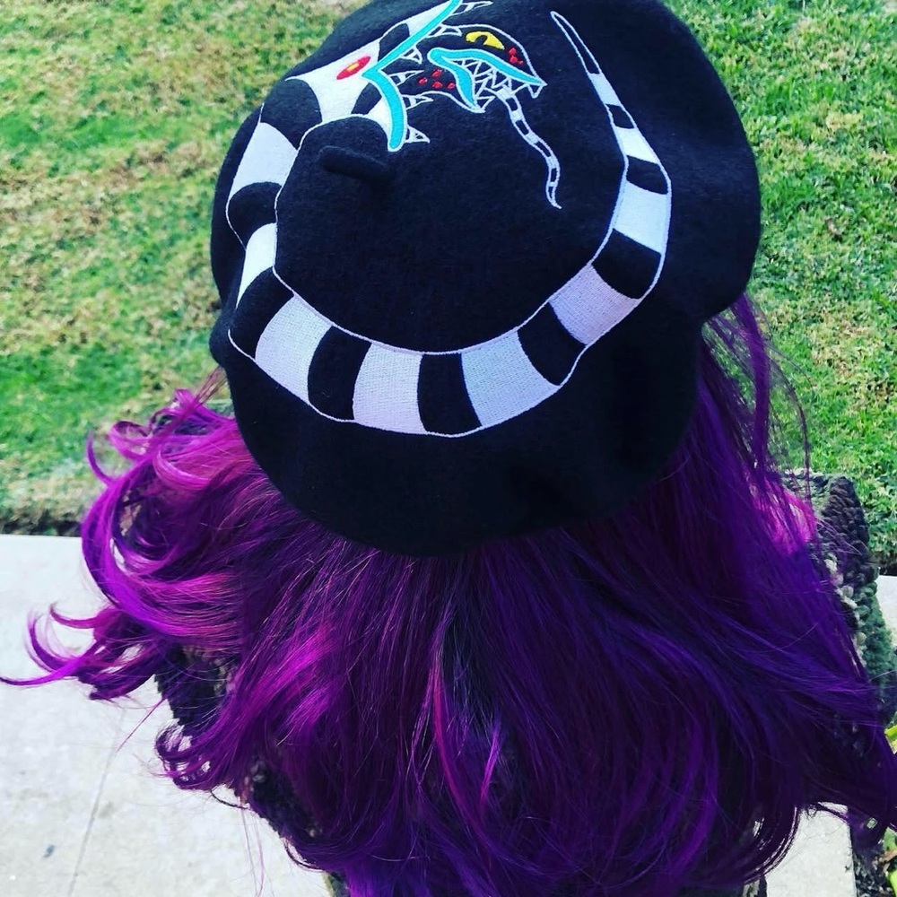 Black Beret with Beetlejuice Sandworm